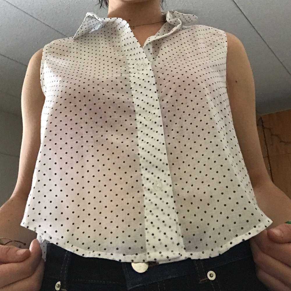 American Apparel Cotton Button Down Tank